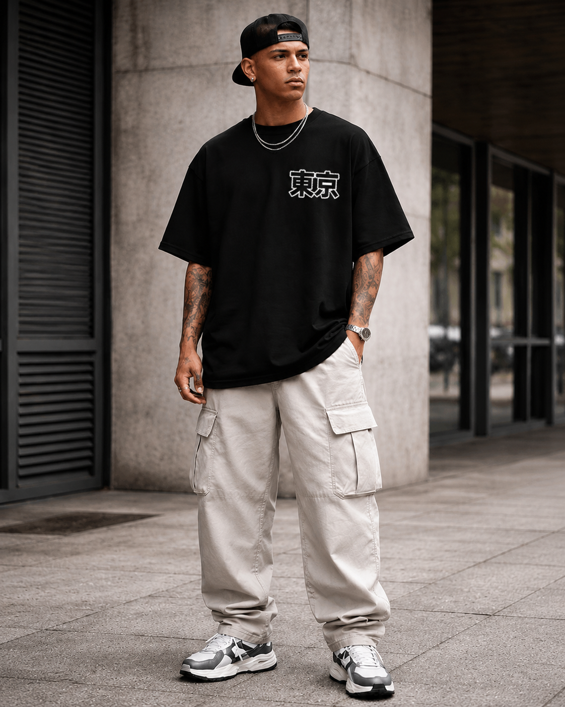 Tokyo Black Oversized T-shirt