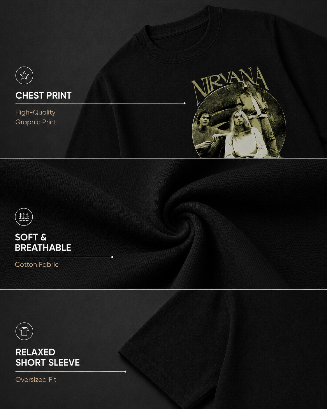 Nirvana Black oversized T-shirt