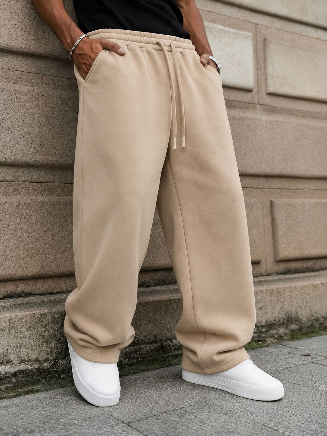 Pack Of 2 Joggers : Black and Beige