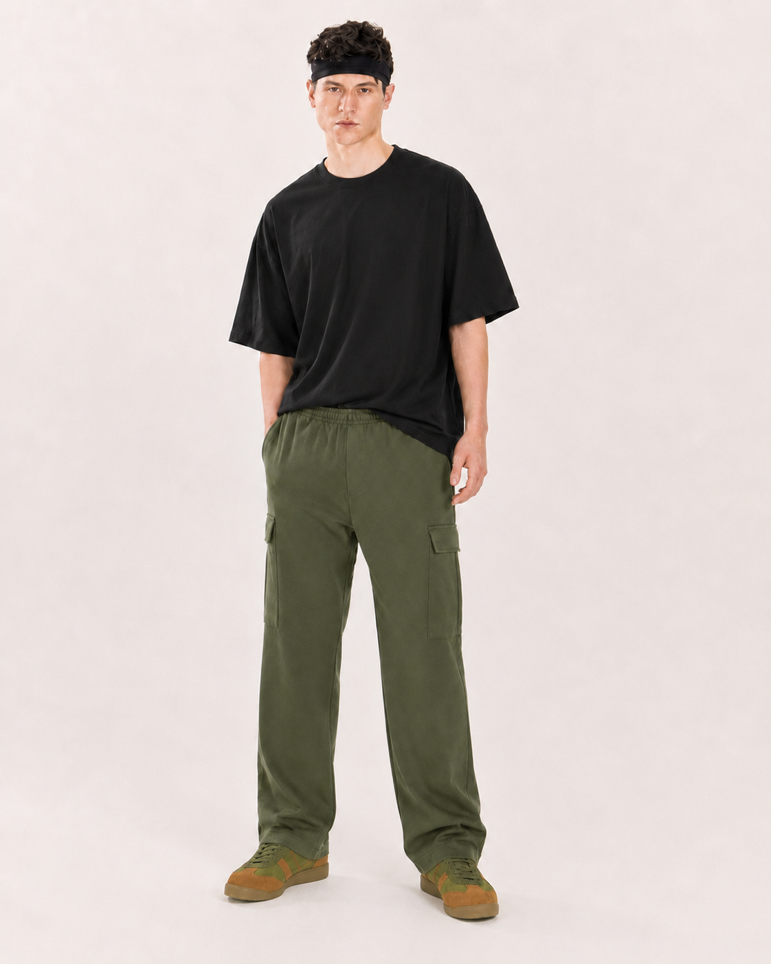 Relaxed Fit Cargo: Green