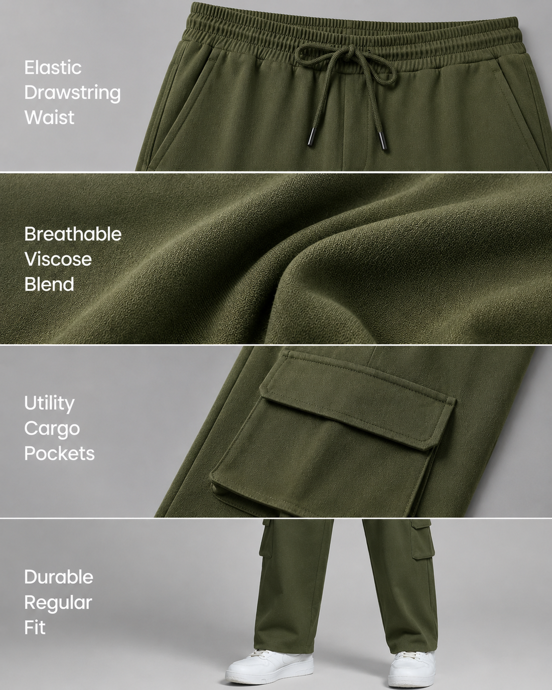 Relaxed Fit Cargo: Green