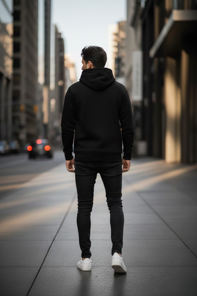 Black Solid Hoodie