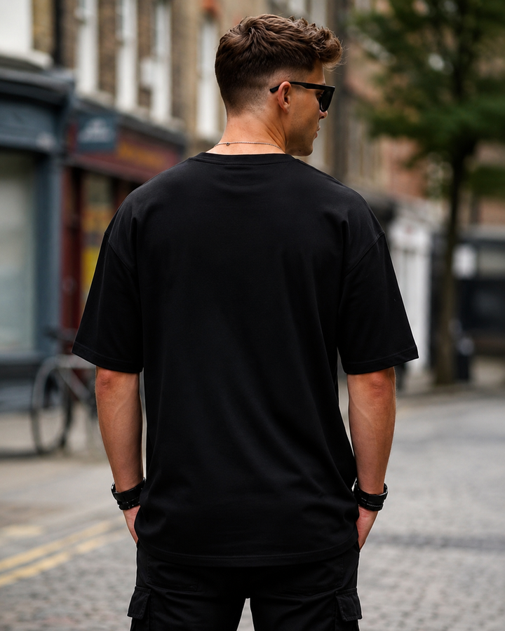 Solid Black oversized T-shirt
