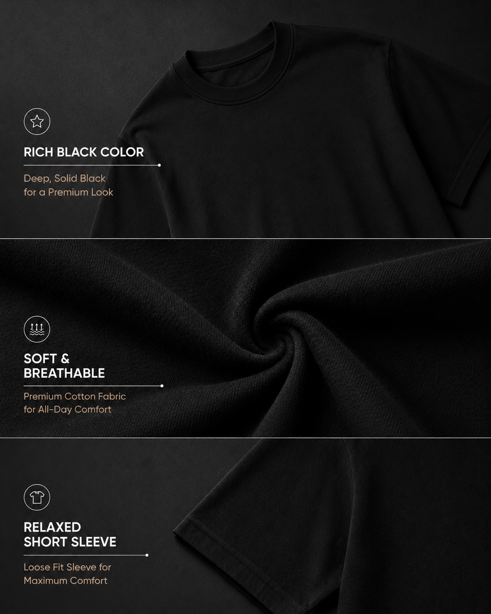 Solid Black oversized T-shirt
