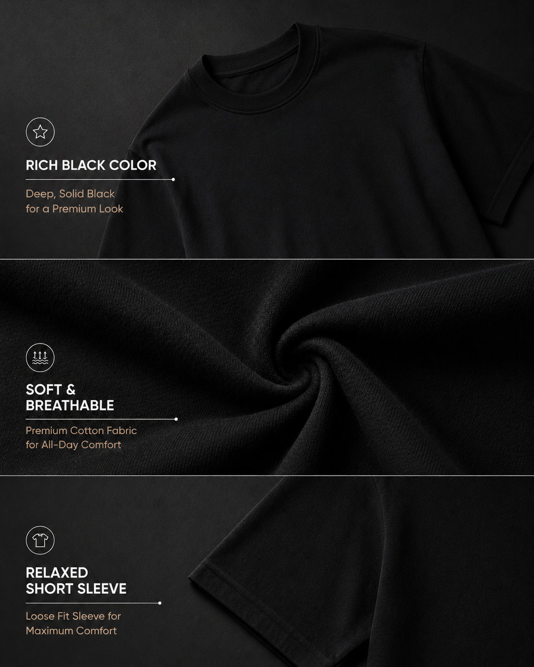 Solid Black oversized T-shirt