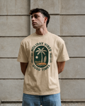 Holiday Vibes Beige Oversized T-shirt