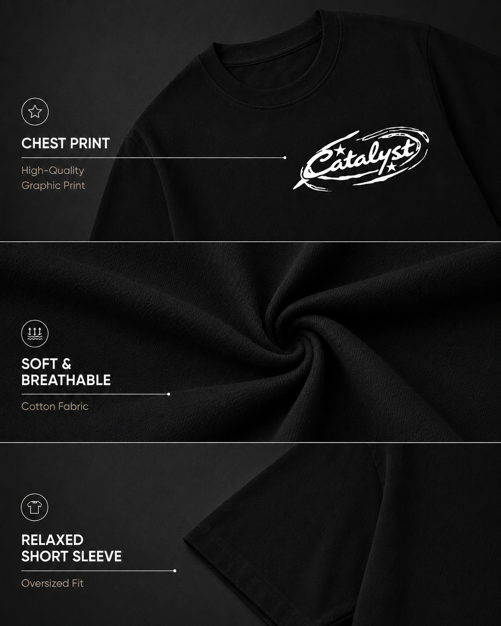 Catalyst Black oversized T-shirt