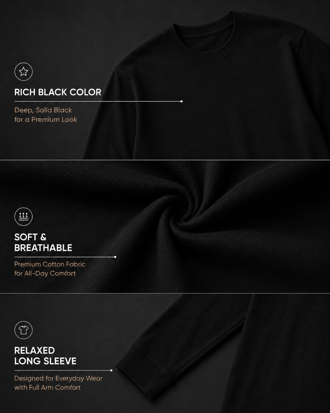 Full Sleeve Black T-shirt