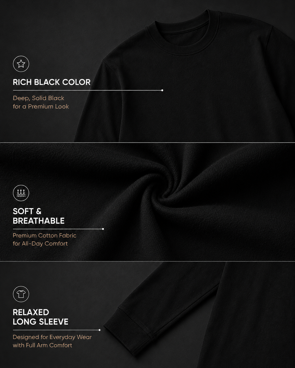 Full Sleeve Black T-shirt