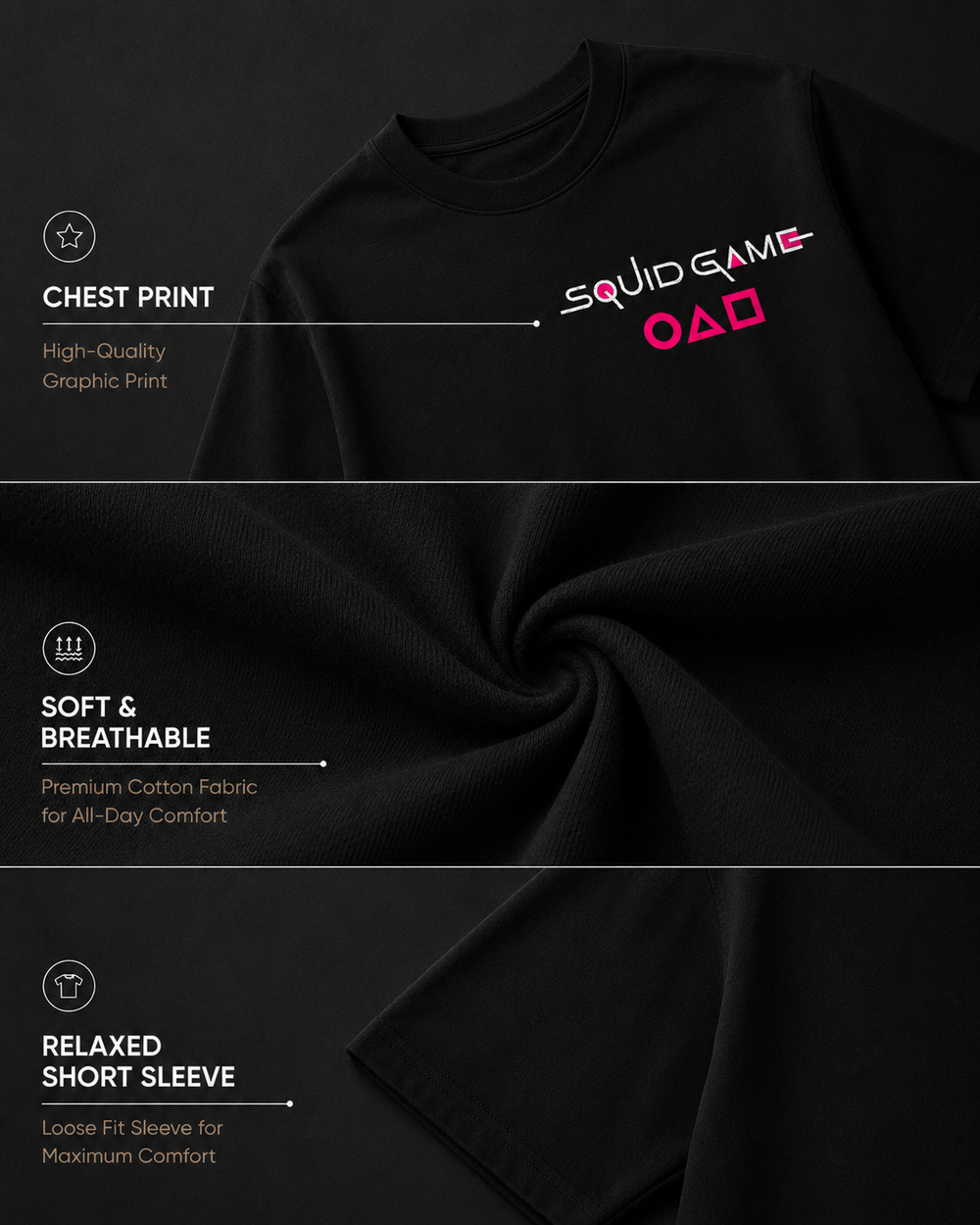 Squid Game Black oversized T-shirt