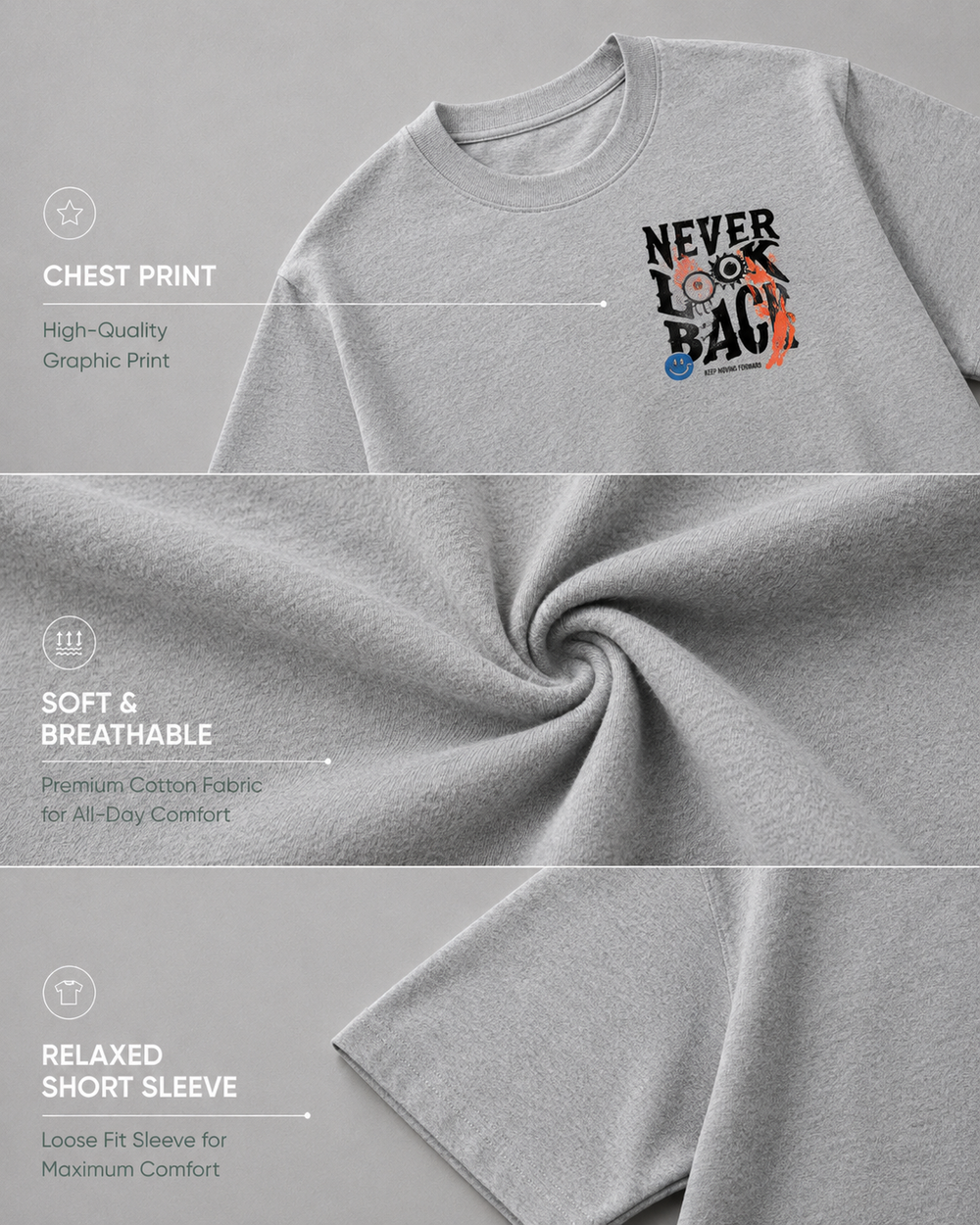 Never Look Back Printed T-shirt