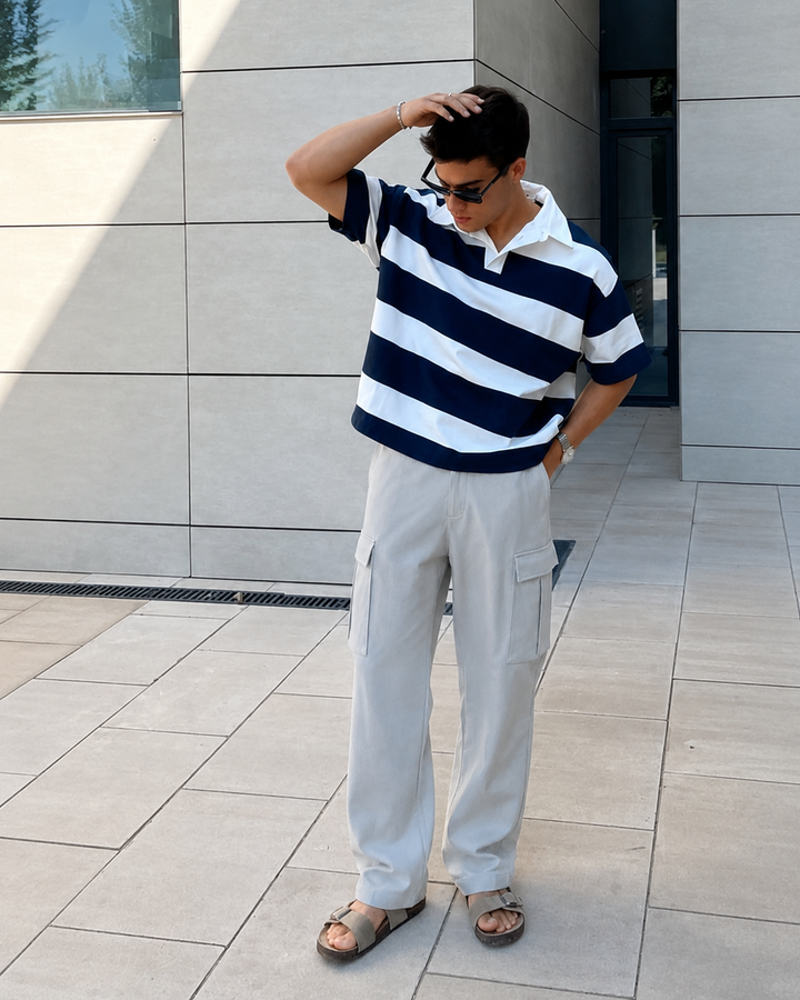 Relaxed Fit Cargo: Grey