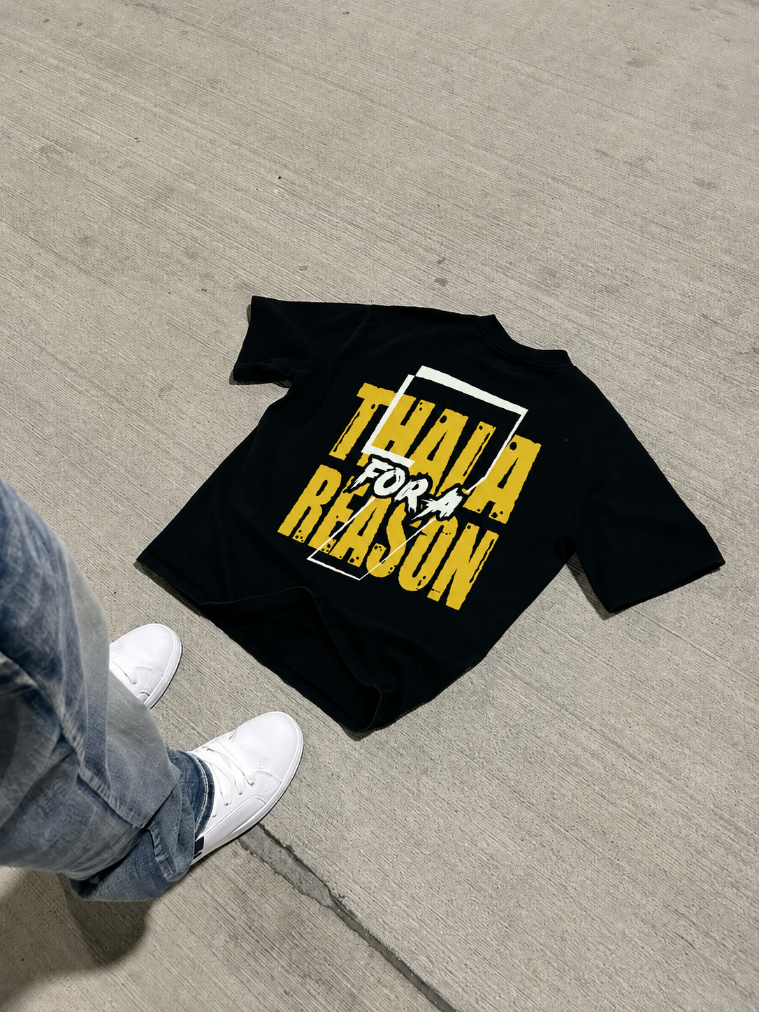 THALA BLACK OVERSIZED T-SHIRT