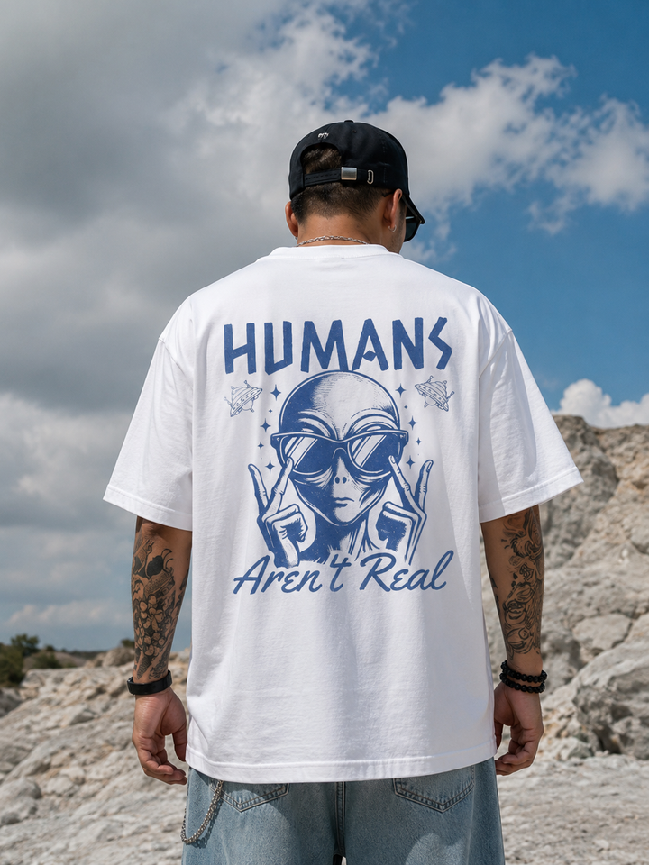 Human White Oversized T-shirt