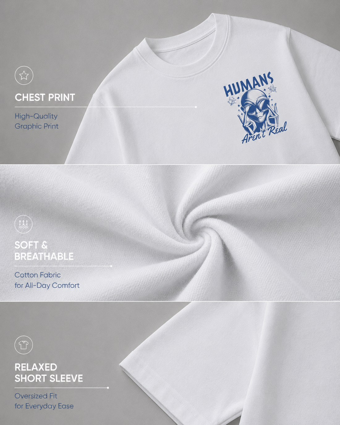 Human White Oversized T-shirt