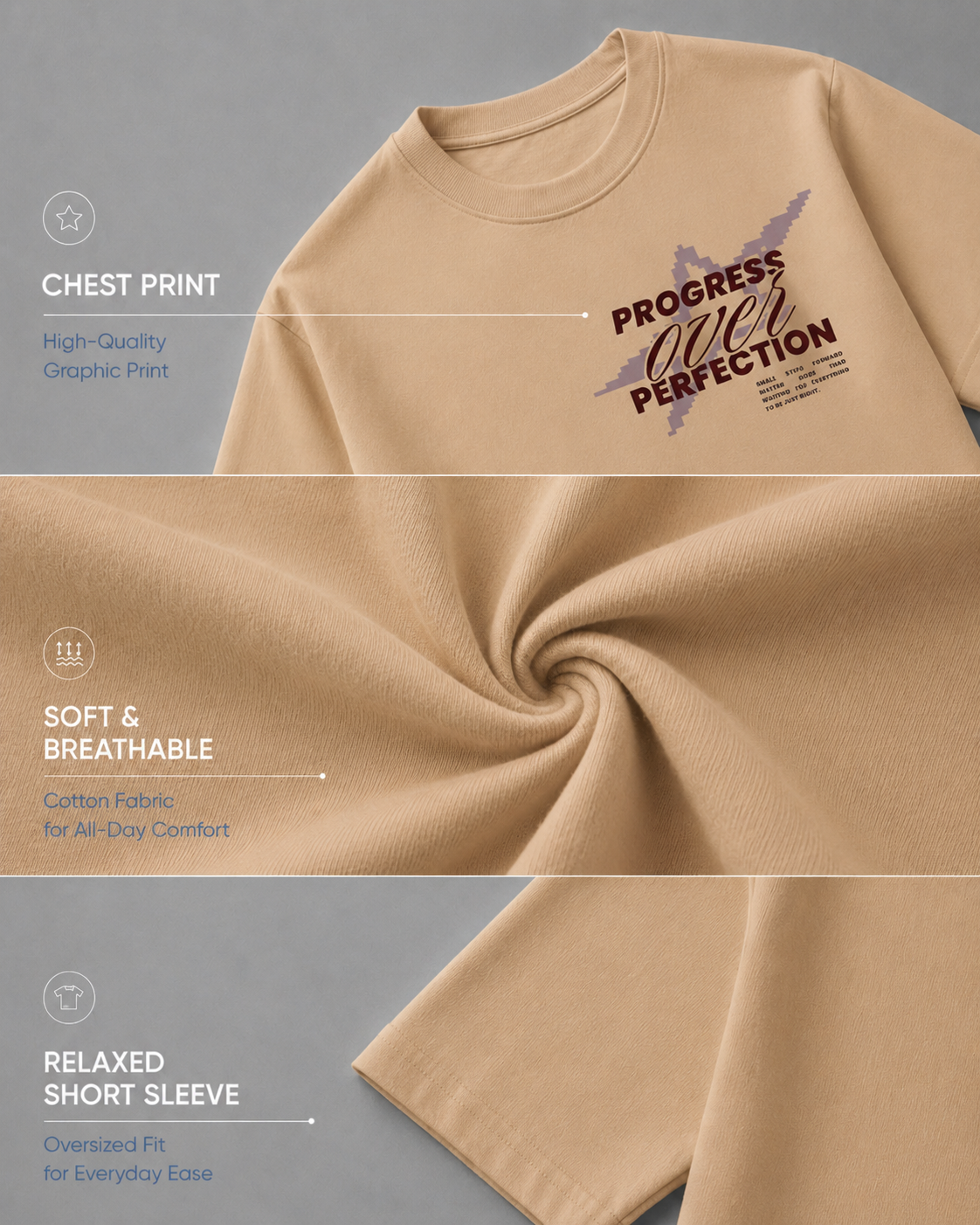 POP Beige Oversized T-shirt