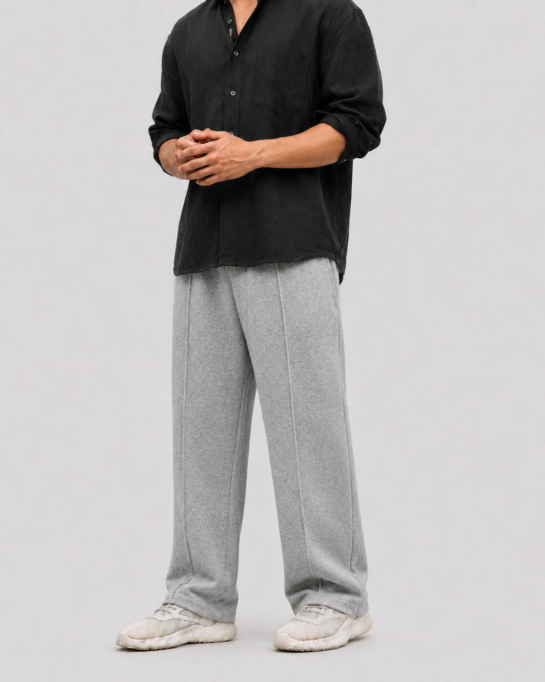 Relaxed Fit pant- With Drawstring Grey