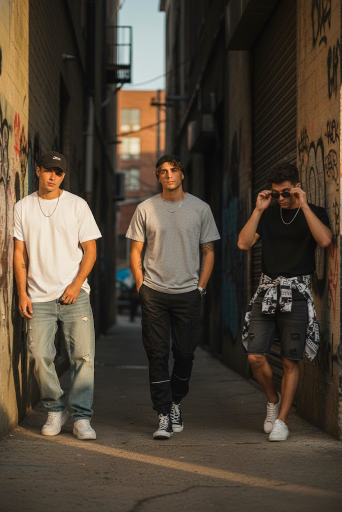 Grey, White and Black Pack Of 3 T-Shirt