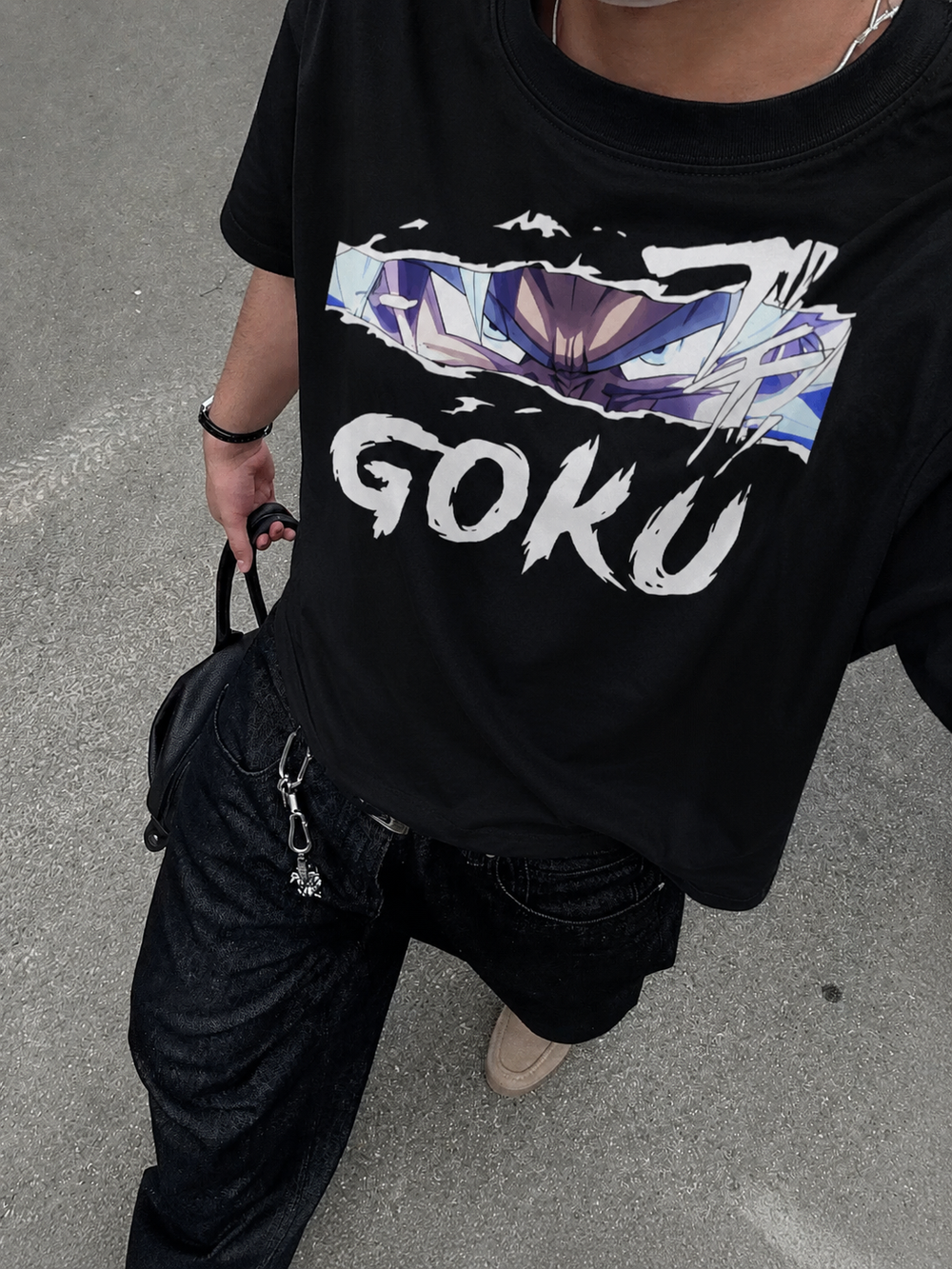 Goku Anime Black Oversized T-shirt