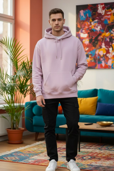 Classic Solid Hoodie: Light Lavender