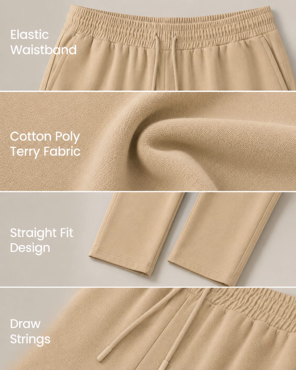Classic Straight Fit Joggers Beige