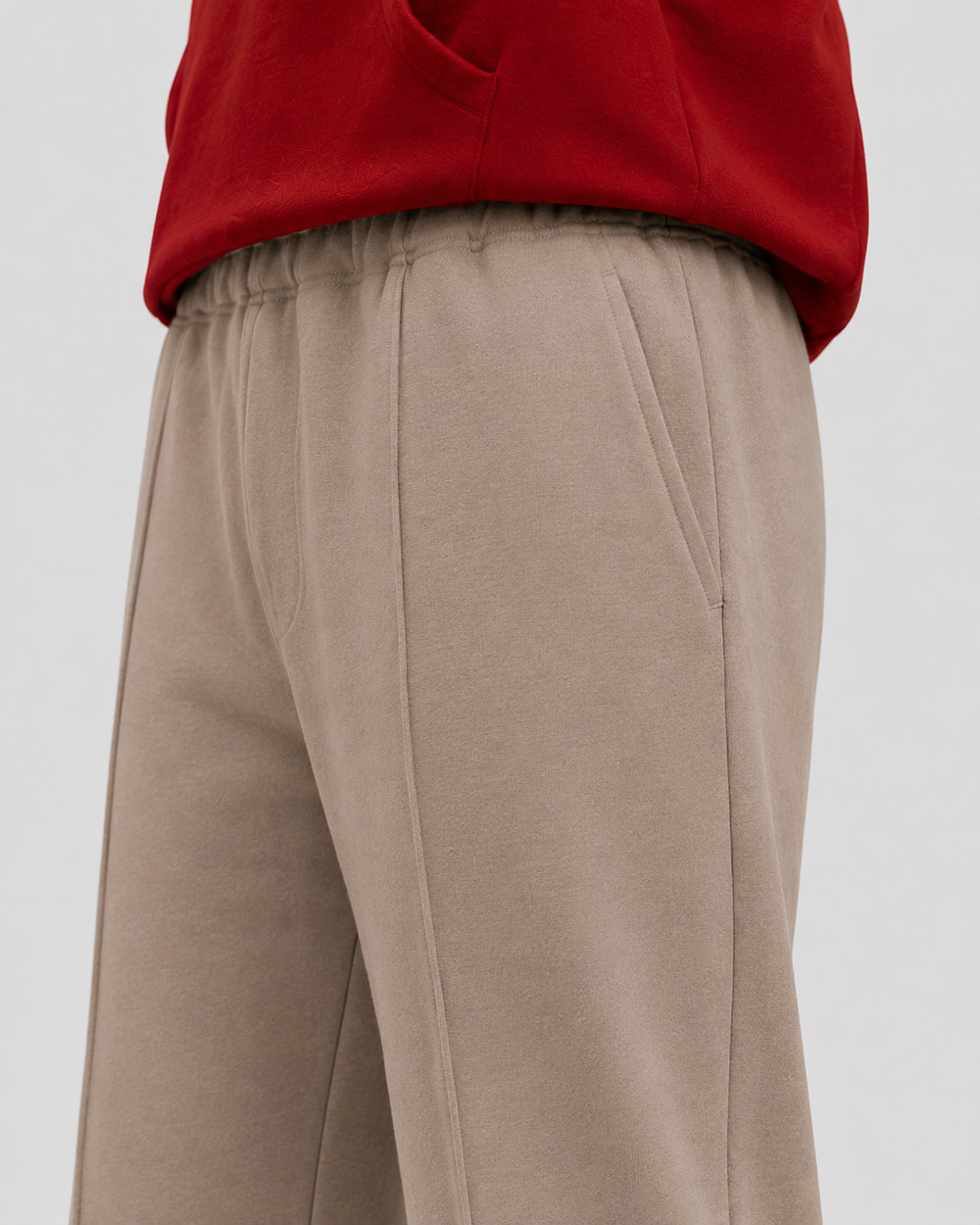 Relaxed Fit pant- With Drawstring Beige