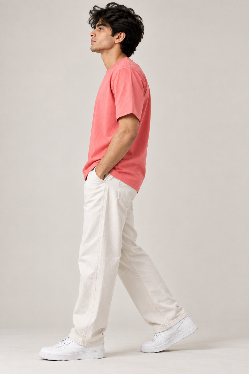 Solid Pink Regular fit- T-shirt