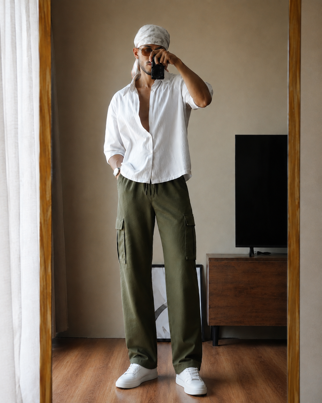 Relaxed Fit Cargo: Green