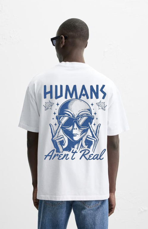 Human White Oversized T-shirt