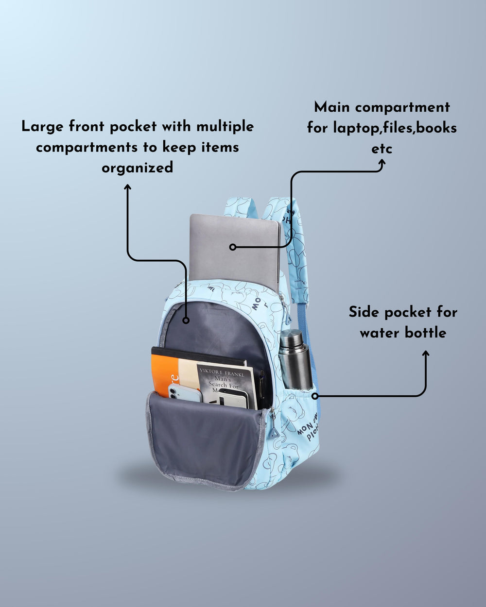 Walkbag Flamenco Printed Sky Blue Backpack