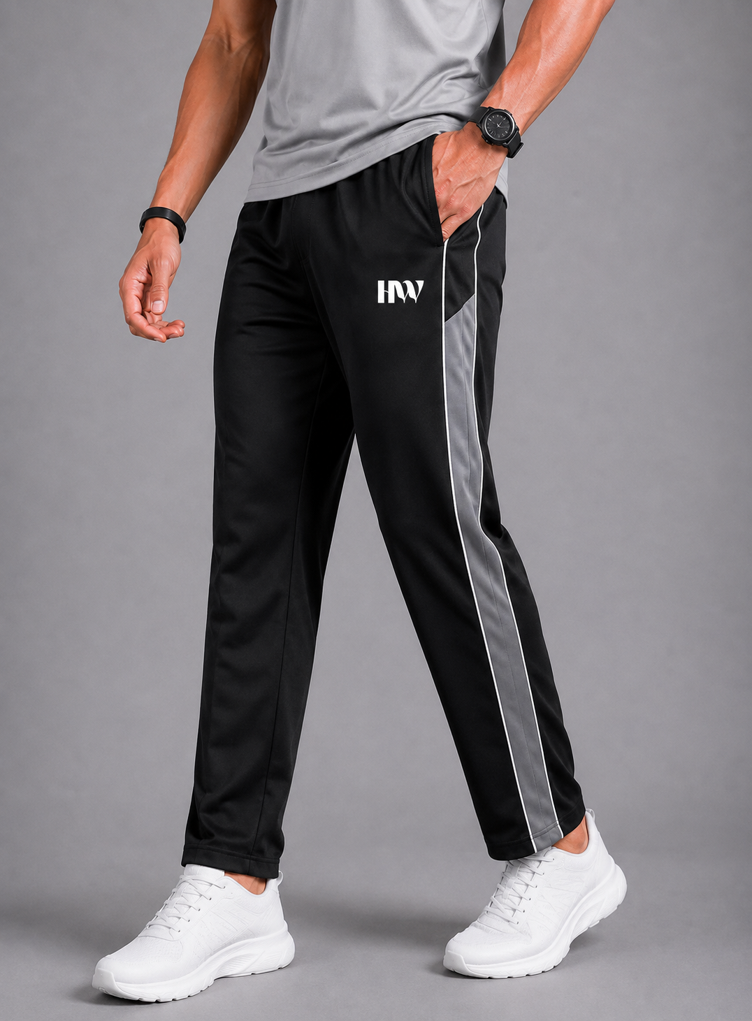 Men's Black Active Day Out Trackpants