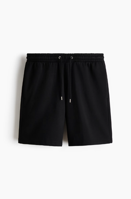 Black Solid Shorts