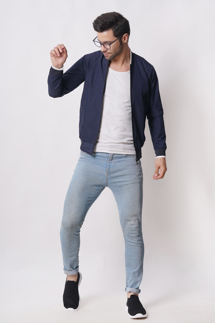 BOMBER NAVY BLUE JACKET