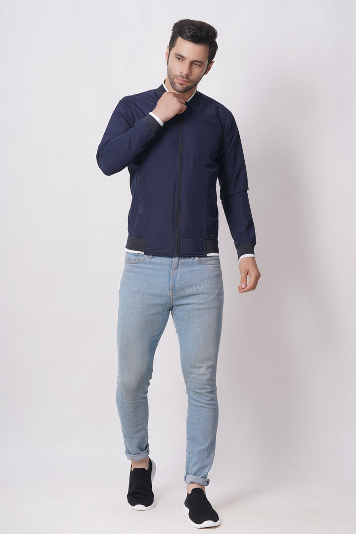 BOMBER NAVY BLUE JACKET