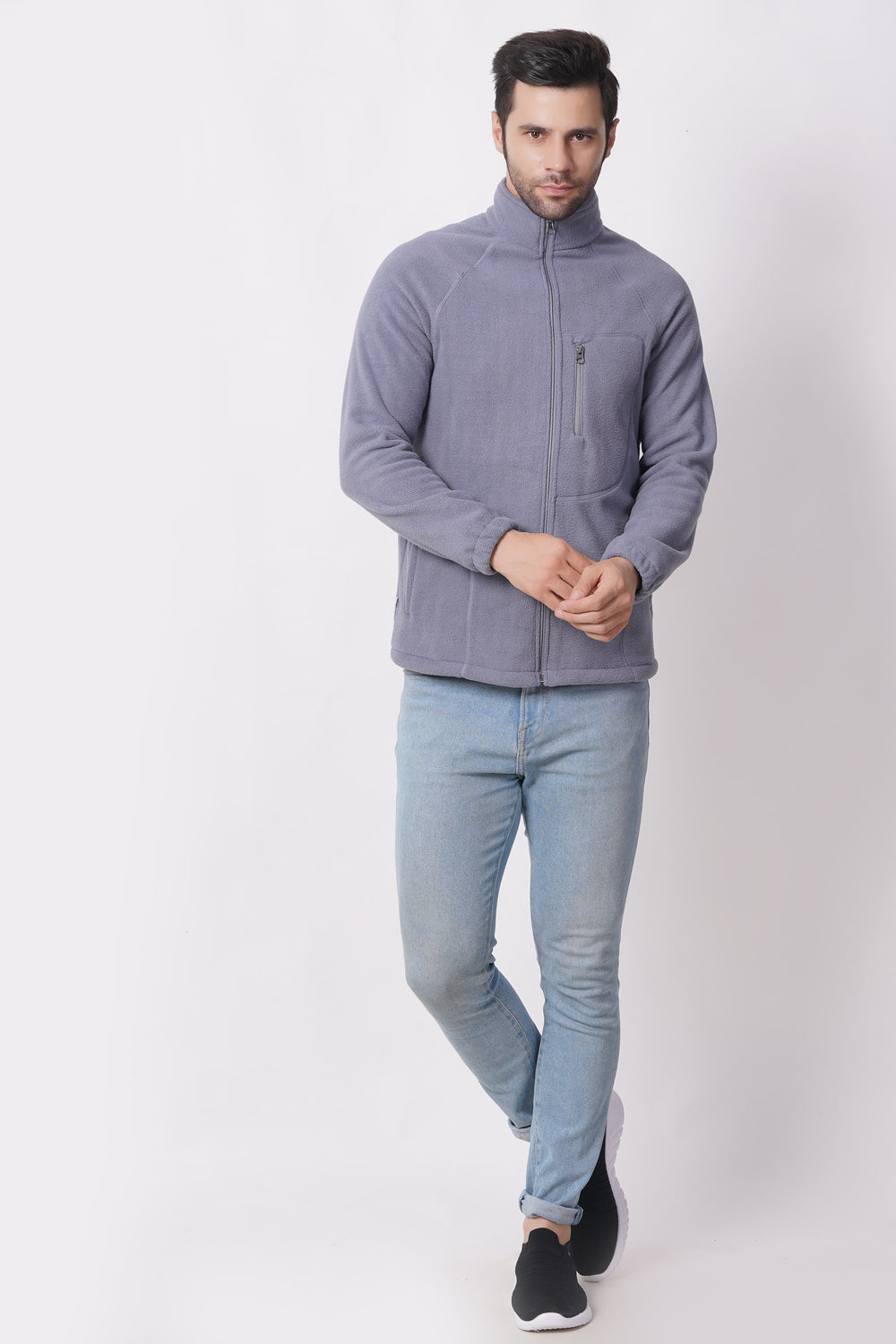 Windbuster Fleece Jacket/ Light Grey