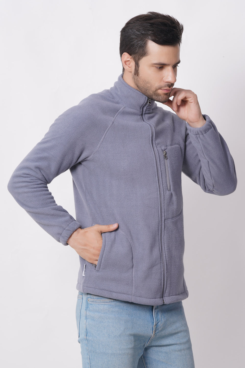 Windbuster Fleece Jacket/ Light Grey