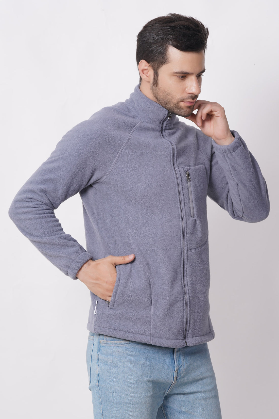 Windbuster Fleece Jacket/ Light Grey