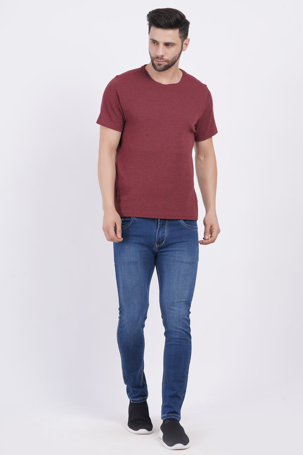 Waffle Mehroon T-shirt