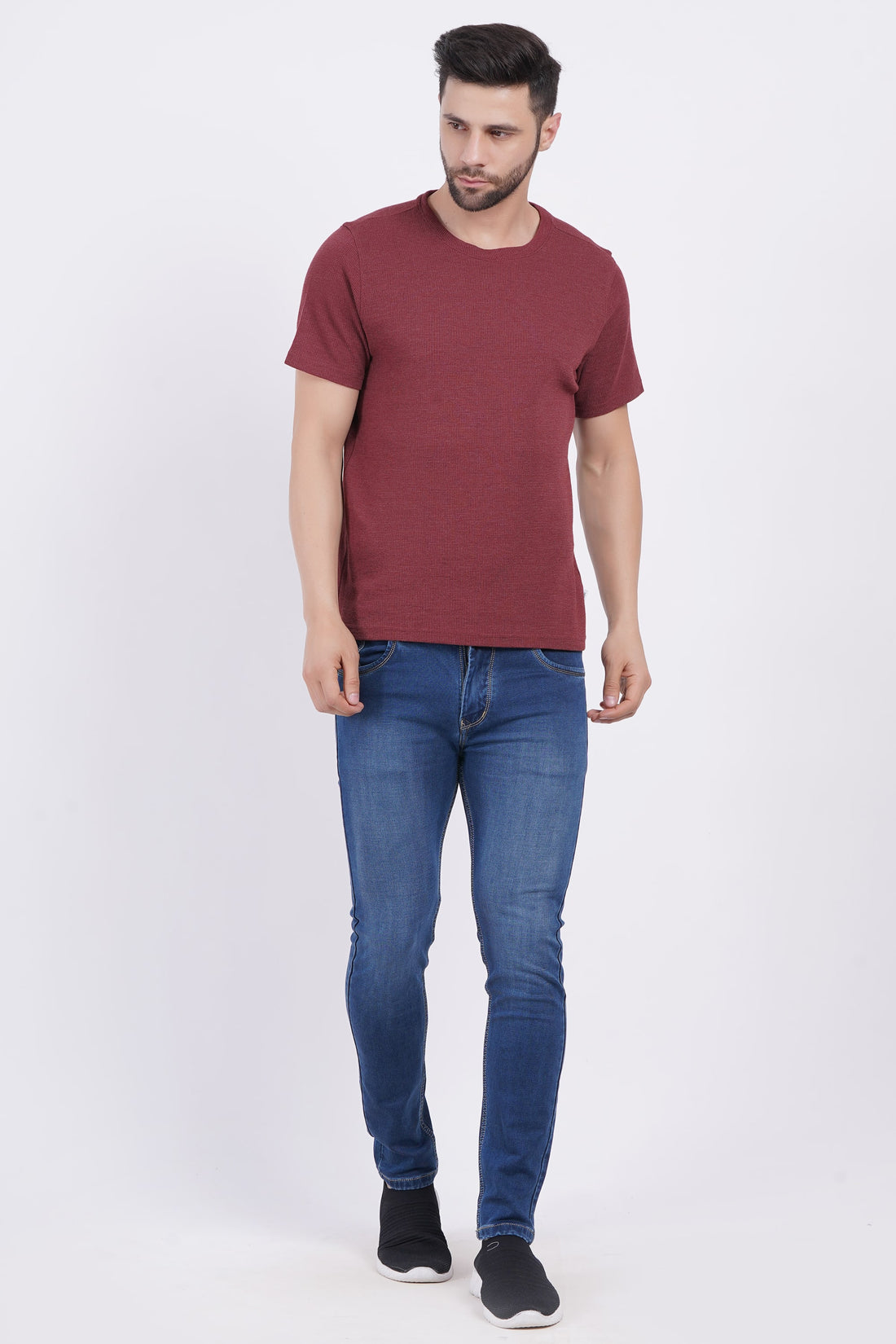 Waffle Mehroon T-shirt