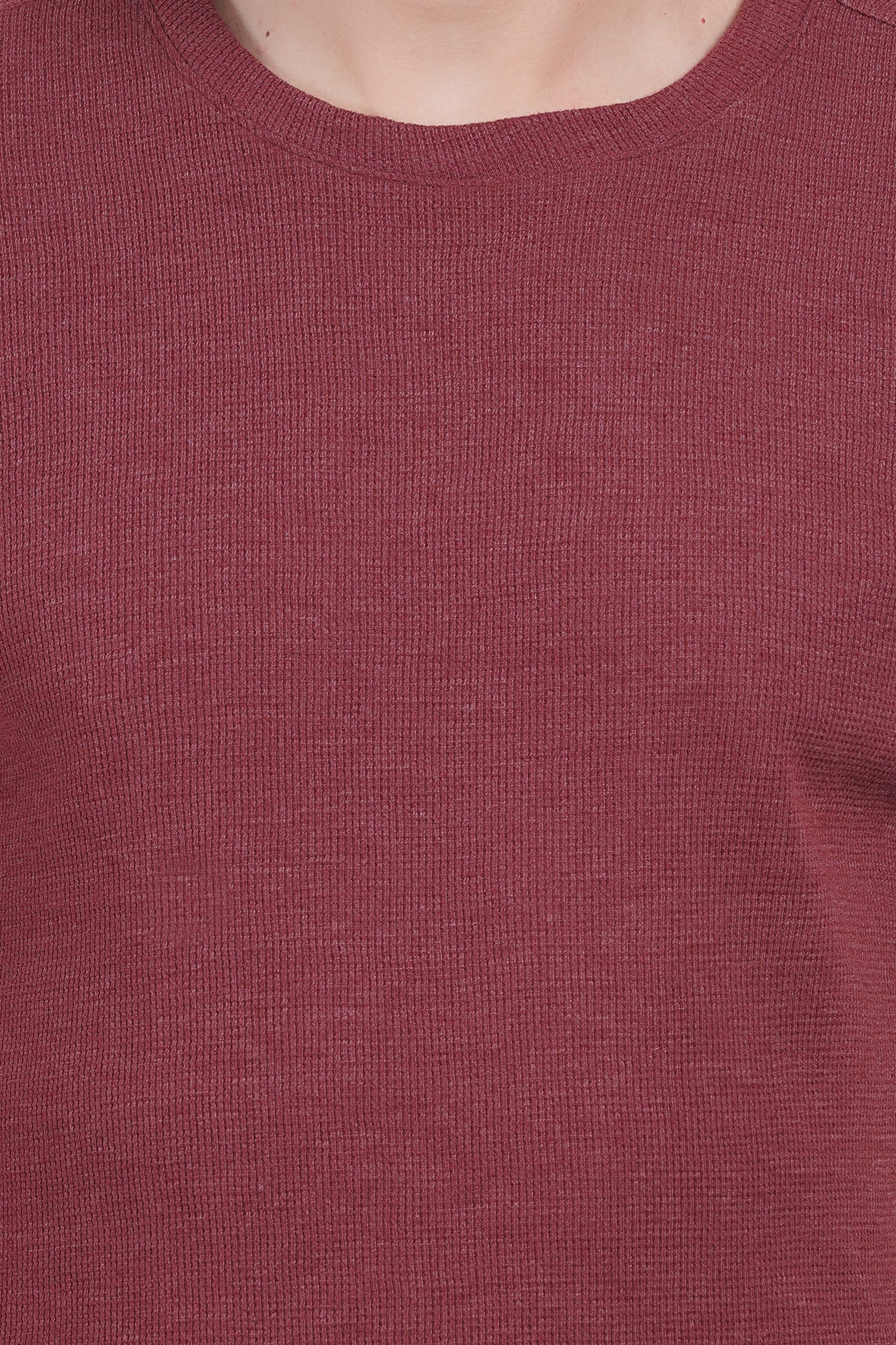 Waffle Mehroon T-shirt