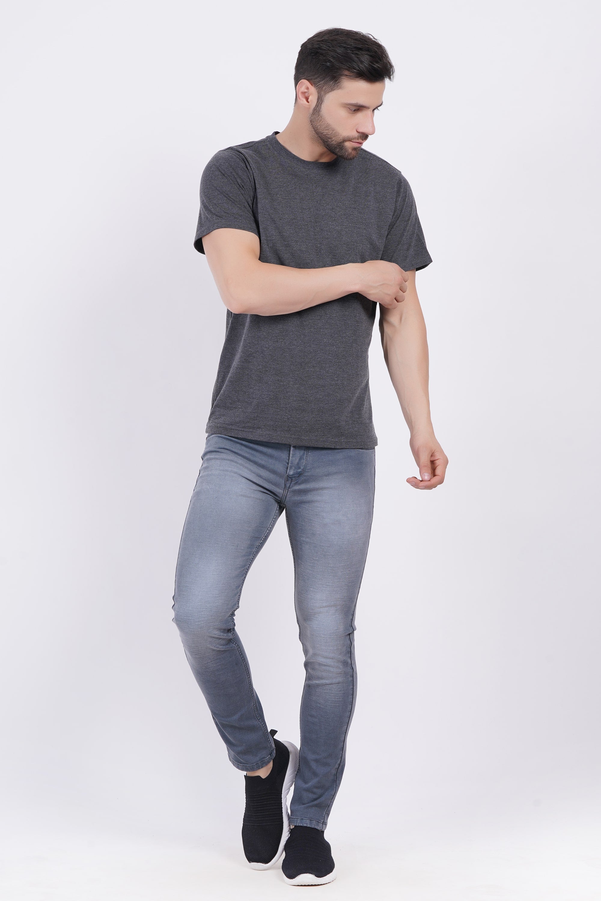 Charcoal Plain Classic Fit T-Shirt