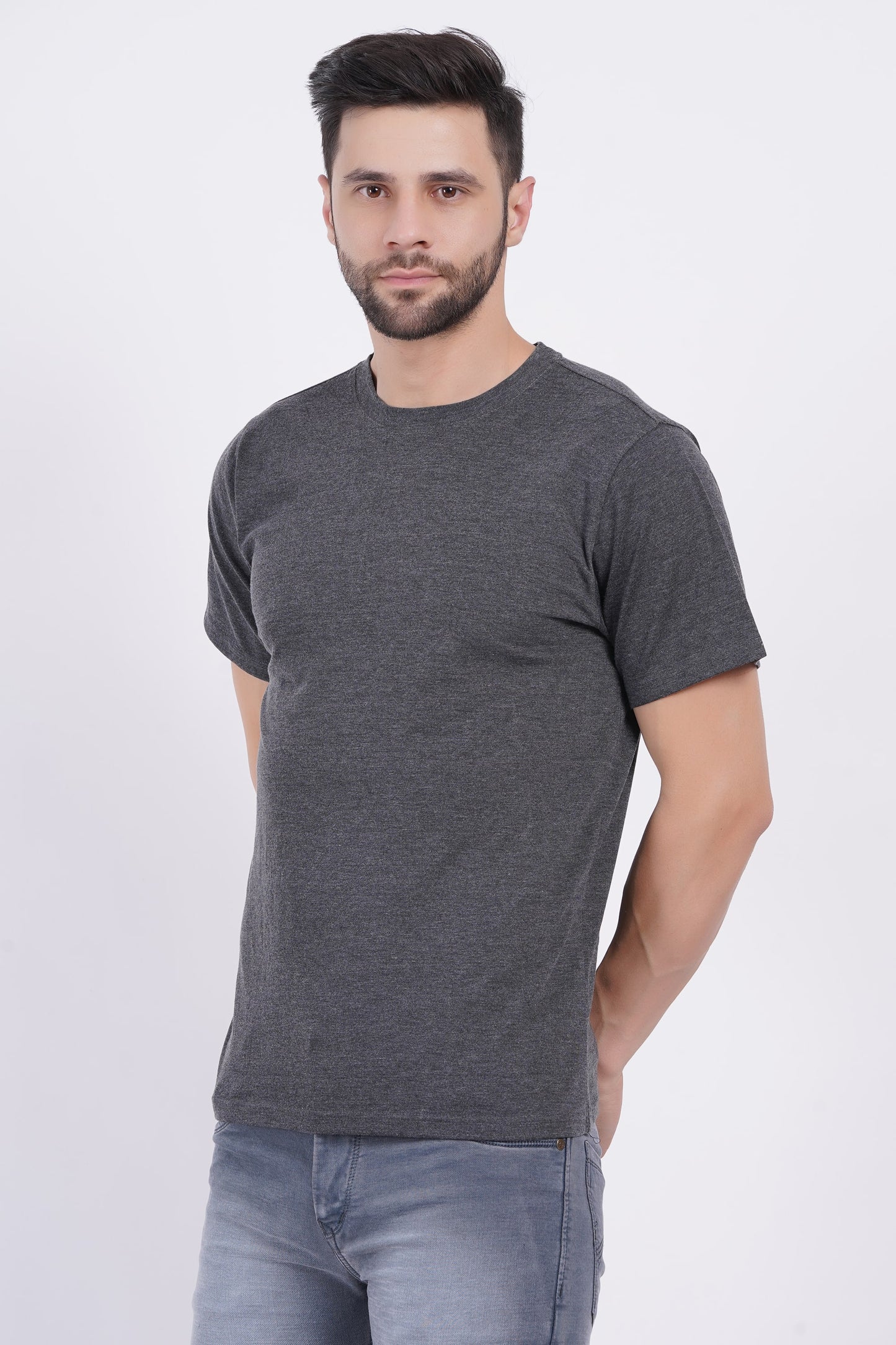 Charcoal Plain Classic Fit T-Shirt