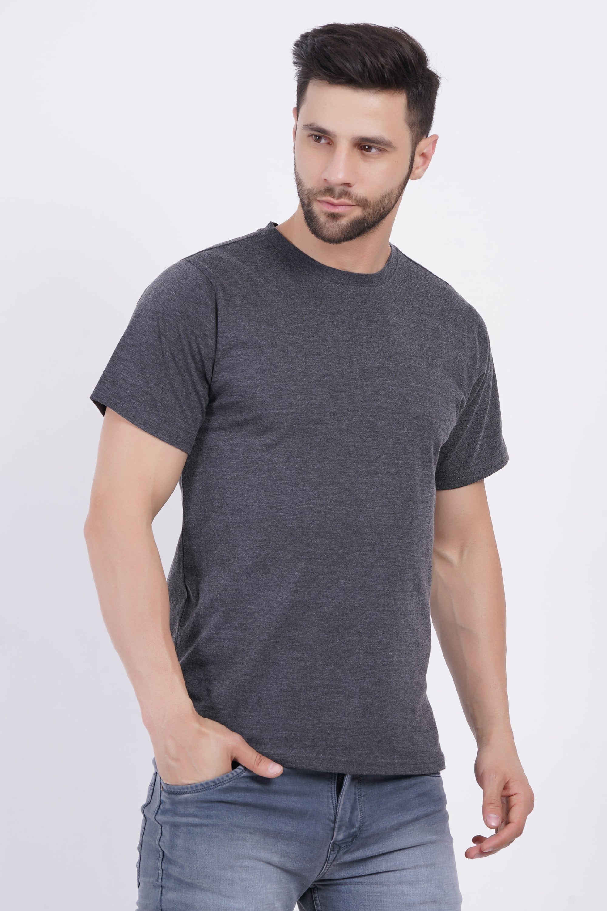 Charcoal Plain Classic Fit T-Shirt