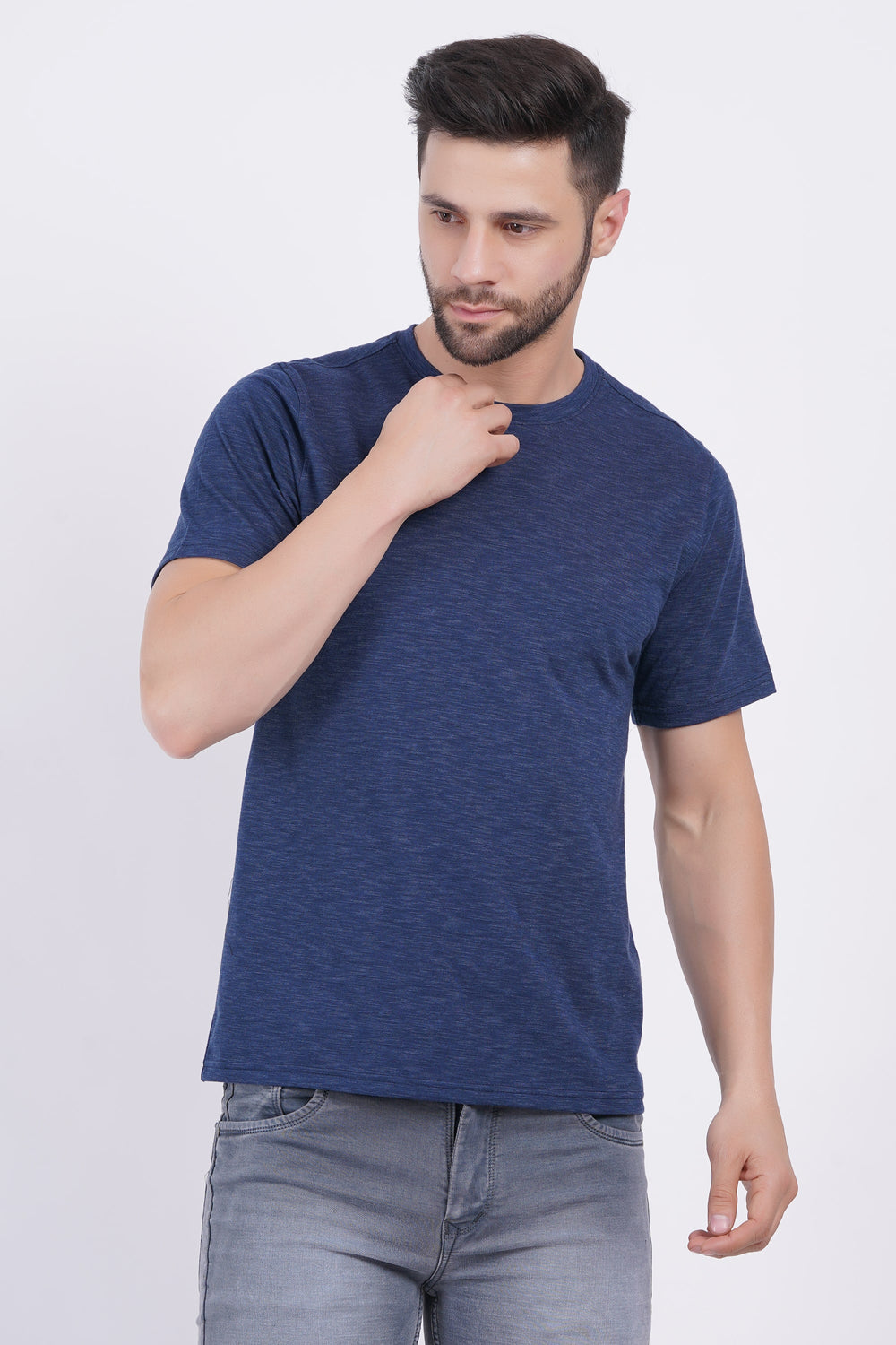 Blue Slub Plain Classic T-Shirt
