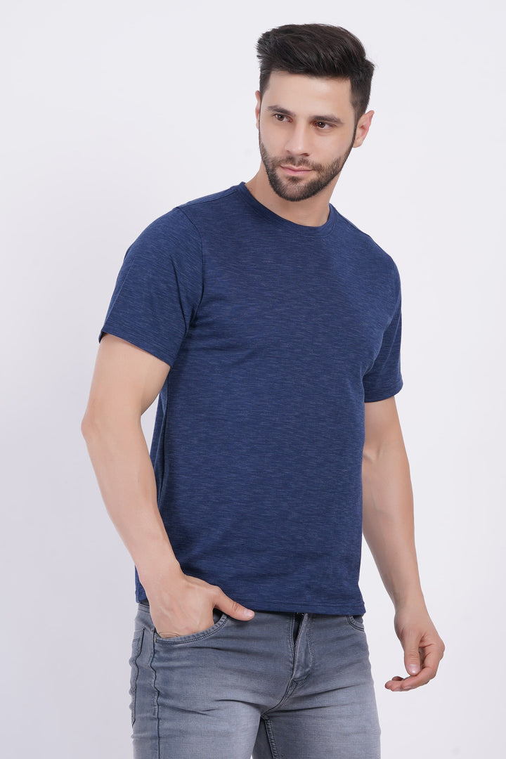 Blue Slub Plain Classic T-Shirt