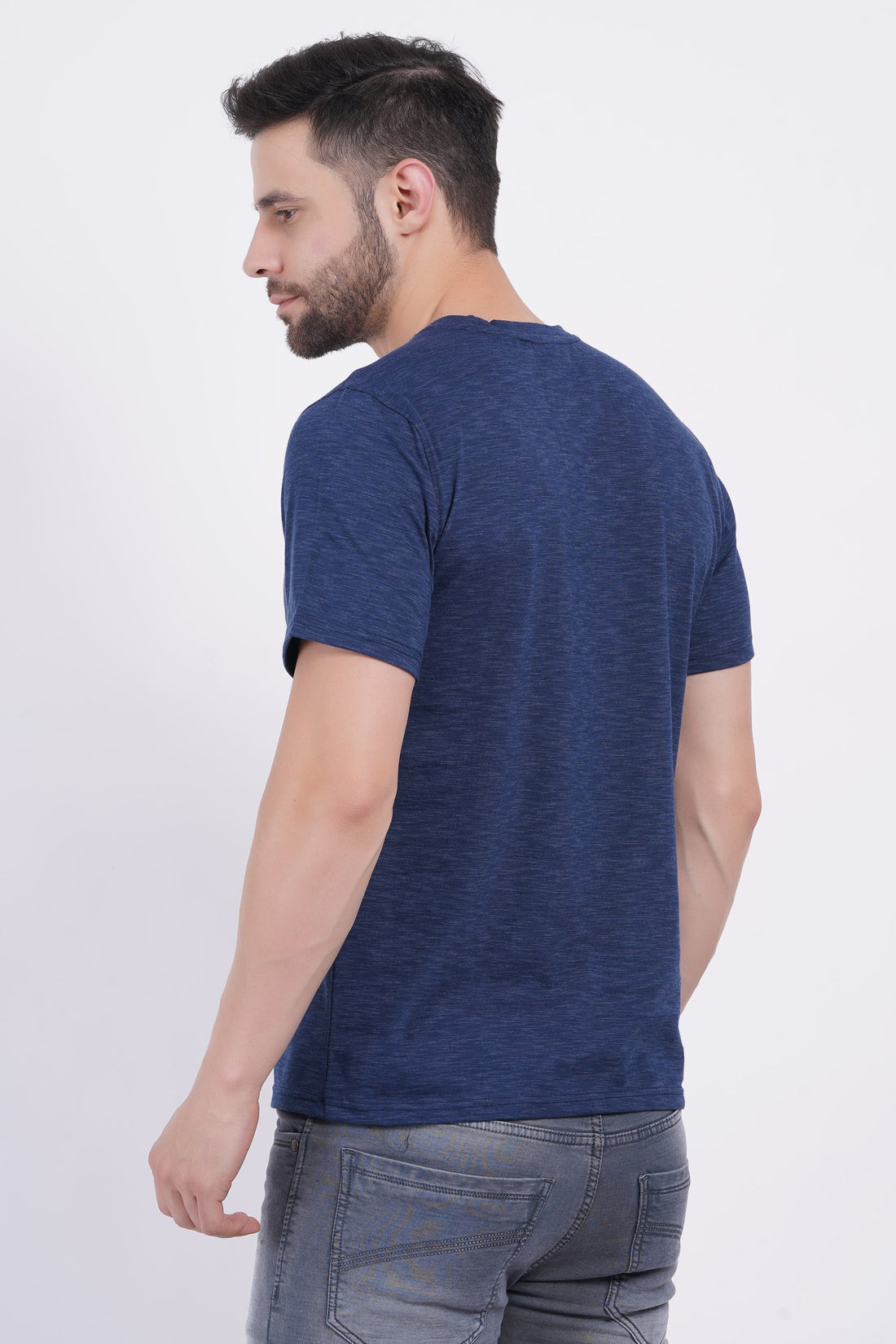 Blue Slub Plain Classic T-Shirt