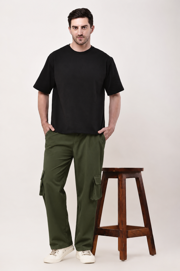 Relaxed Fit Cargo: Green