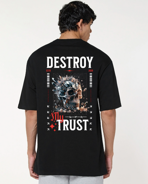 Destroy Black oversized T-shirt – Heganwalk