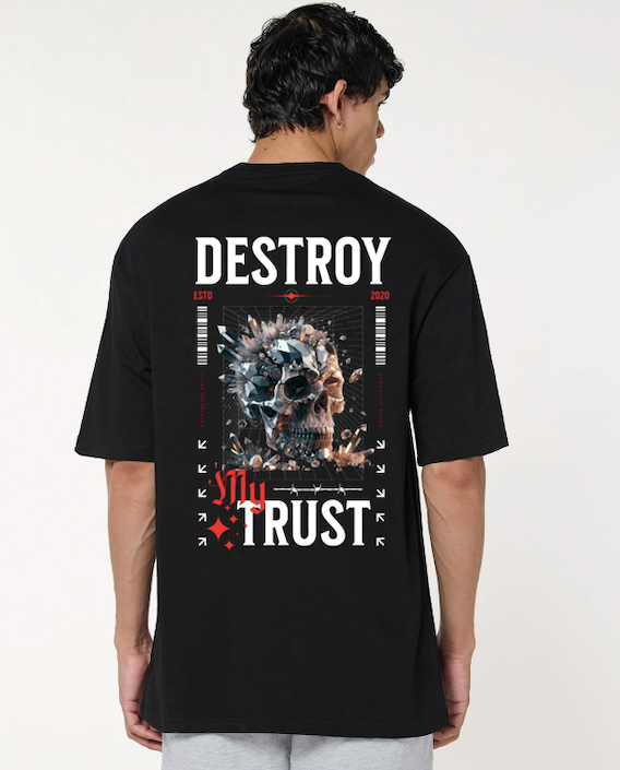 Destroy Black oversized T-shirt