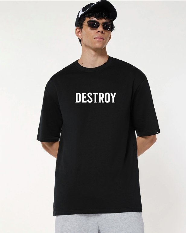 Destroy Black oversized T-shirt